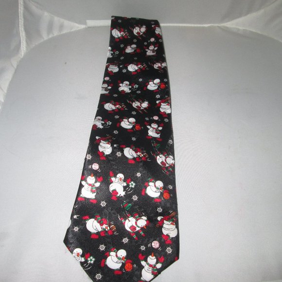 5/$30 Christmas Mens Neck Tie  Greetings Hallmark Snowman Football Basketball - Picture 1 of 2